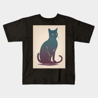 Black Cat 2 - Japanese Retro Art Kids T-Shirt